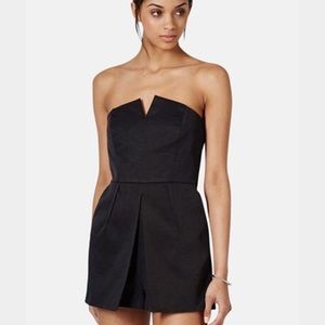 NWT Strapless Black Romper Topshop Size 12